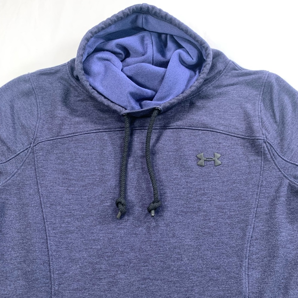 Hurley Pullover Cowl Neck Loose Sweatshirt Navy Blue Zippered Kangaroo Pocket - Picture 3 of 11